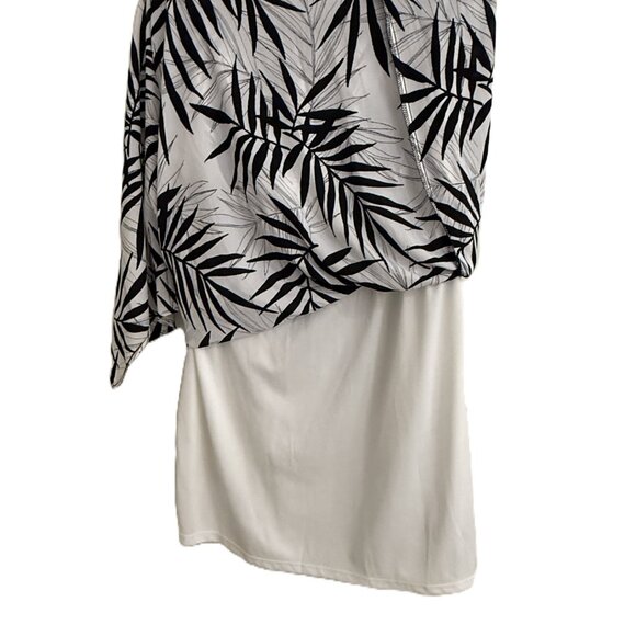 Mossimo Bamboo Leaf Print Strapless Dress White/Black XXL - Picture 8 of 10